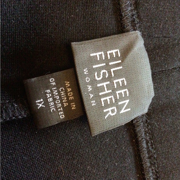 Eileen Fisher 1X Heavy Black Ponte Pants - Picture 3 of 3